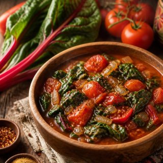 Hotpot mit Mangold, Tomaten und Safran