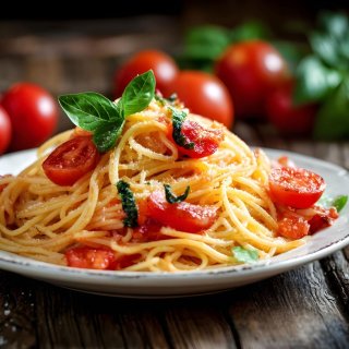 Sommernudeln mit frischen Tomaten