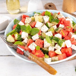 Wassermelonen-Feta-Salat mit Minze