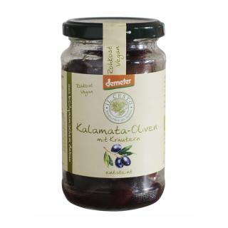 Kalamata- Oliven mit Kräutern entsteint