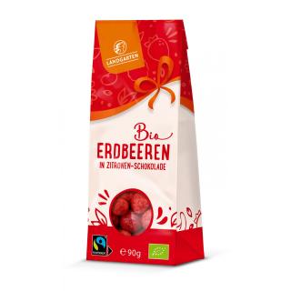Erdbeeren in weißer Zitronen- Schokolade
