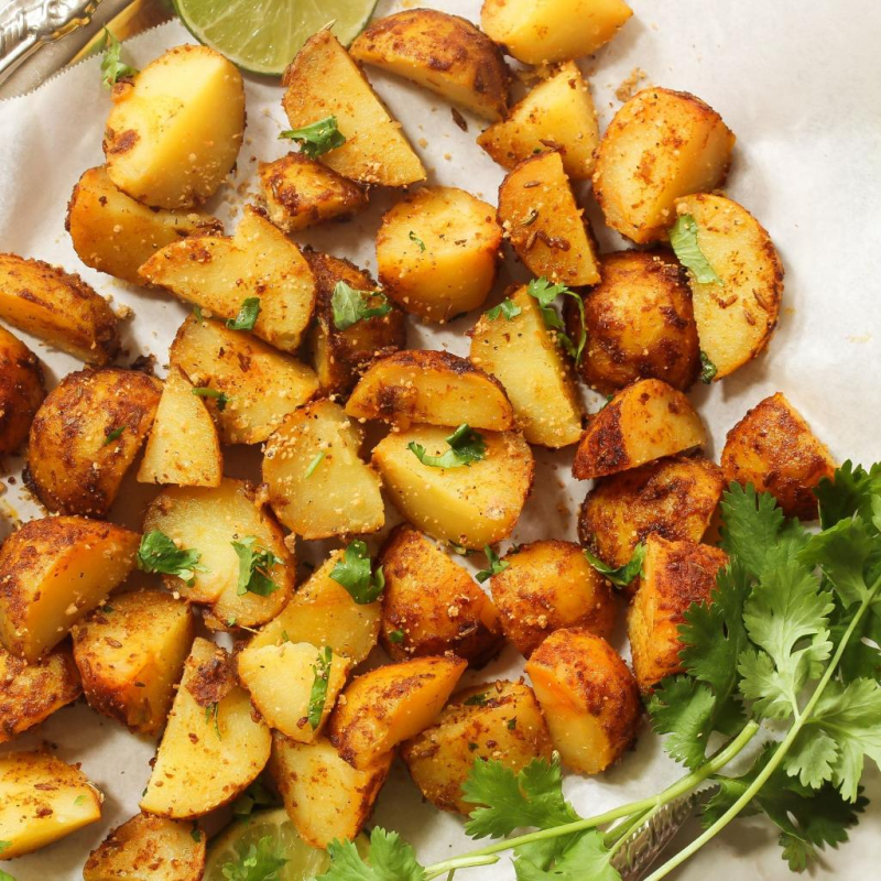 Kartoffeln mit Koriander, Kreuzkümmel und Ingwer