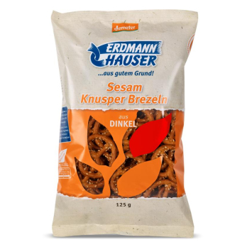 Dinkel- Knusperbrezel mit Sesam