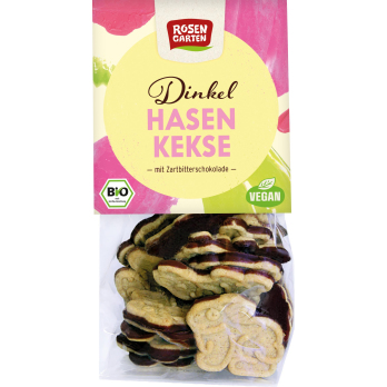Dinkel- Hasen- Kekse zartbitter -vegan-