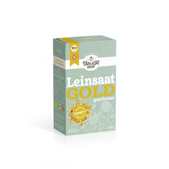 Gold Leinsaat geschrotet