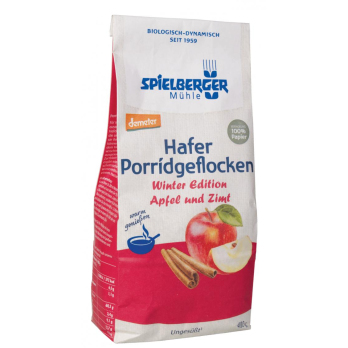 Hafer Porridgeflocken Winter Apfel Zimt