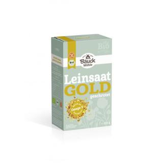 Gold Leinsaat geschrotet