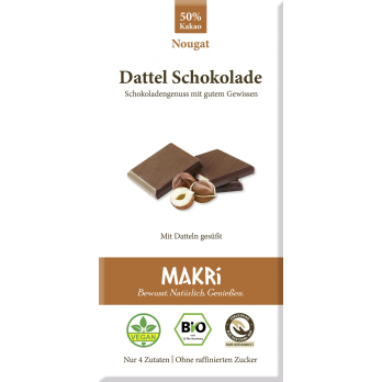 Dattel Schokolade Nougat 50% -vegan-