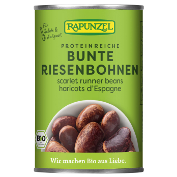 Bunte Riesenbohnen in der Dose