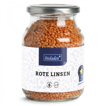 b*rote Linsen im Glas